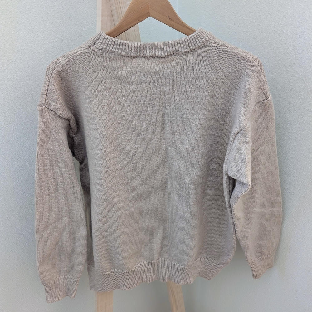 ✨ SOLD✨ Abercrombie & Fitch Cowboy Crewneck Sweater In Beige - S - Picture 4 of 5
